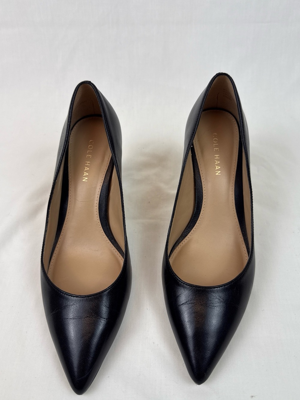 Cole Haan Mylah Classic Black Leather Pointed-Toe Pumps - Women - Picture 3 of 5